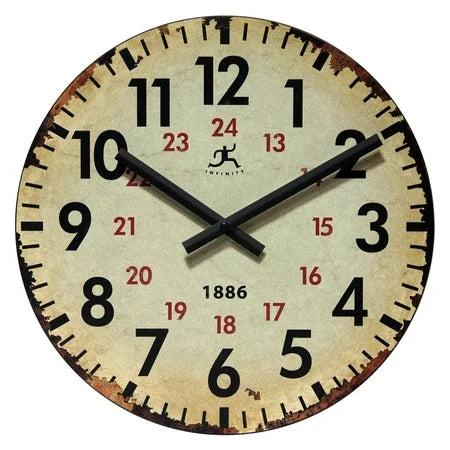 VINTAGE 1886 CLOCK 13.5"