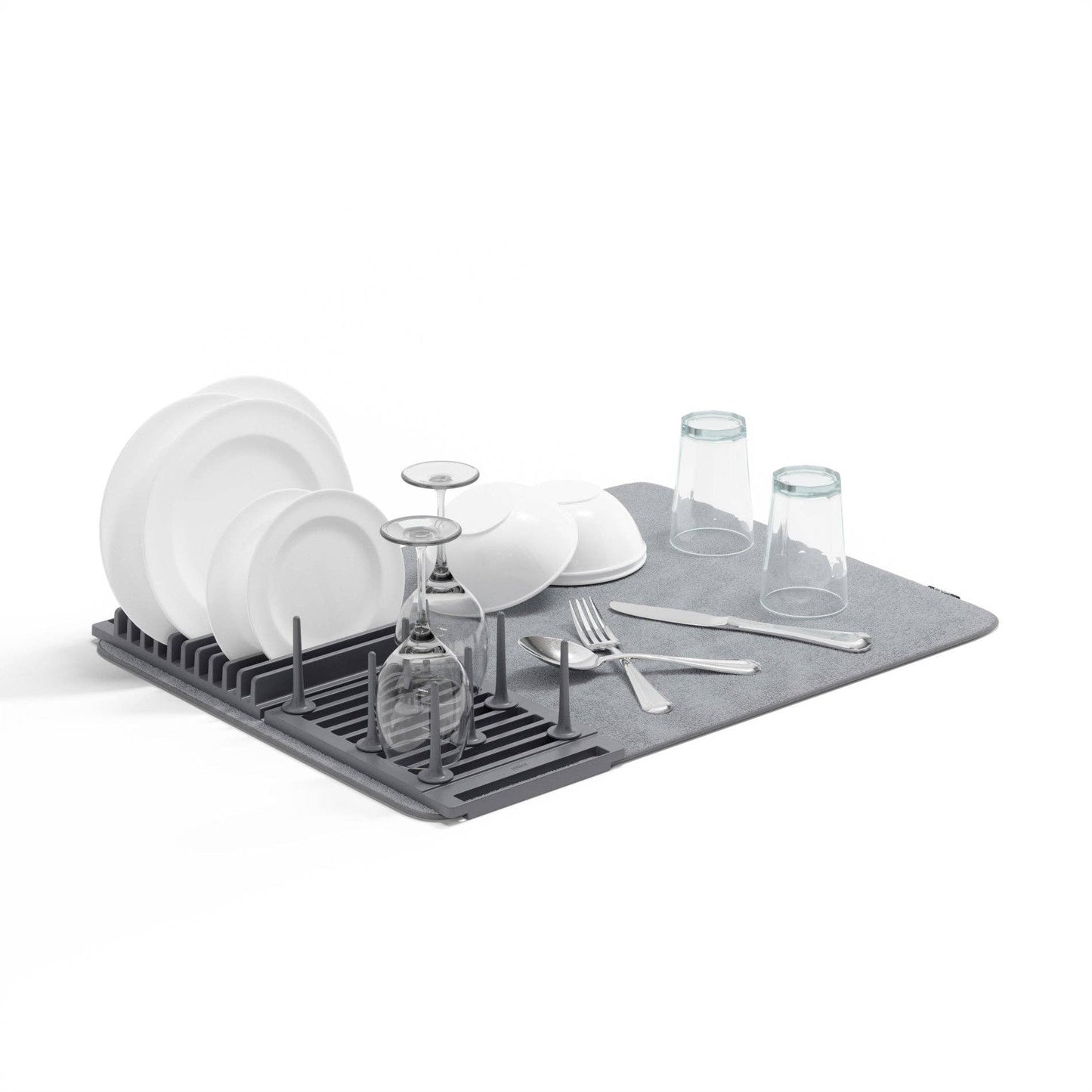 UDRY PEG DISH RACK WITH MAT: LINEN