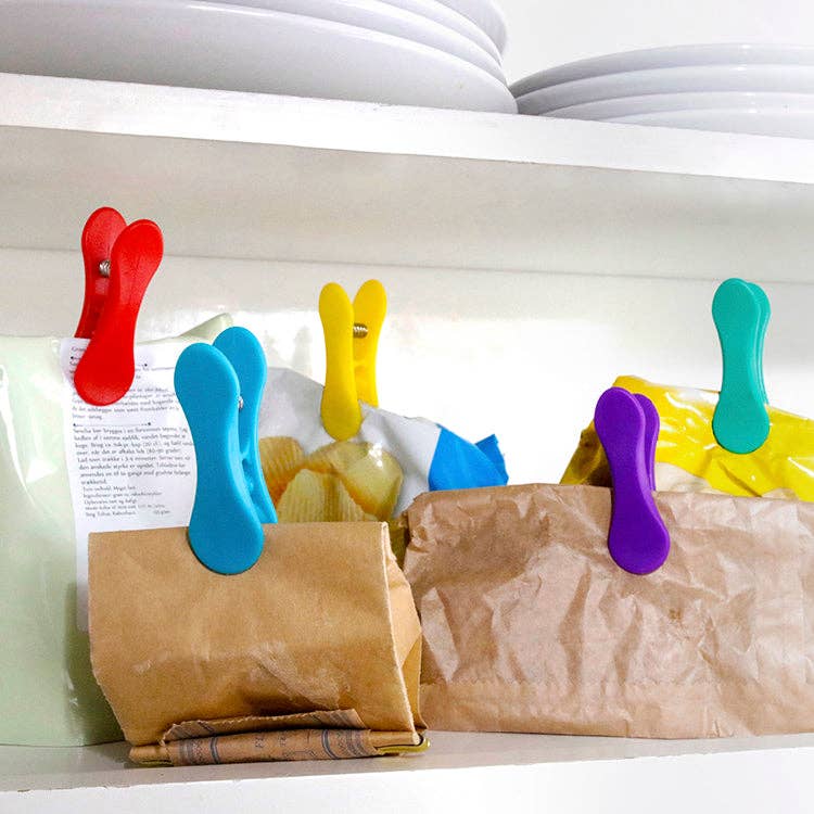 RAINBOW BAG CLIPS SET OF 8