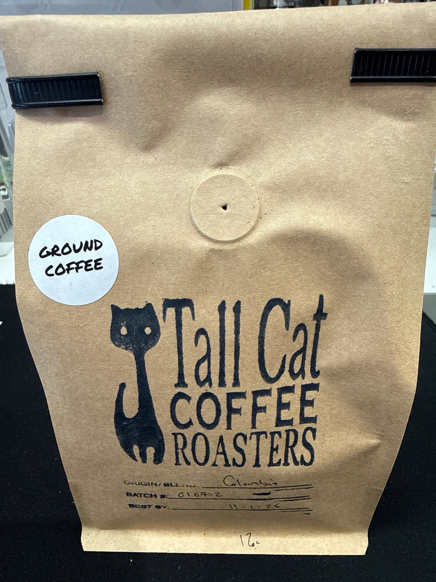 TALL CAT COFFEE ROASTER ORGANIC COLUMBIAN -GROUND COFFEE