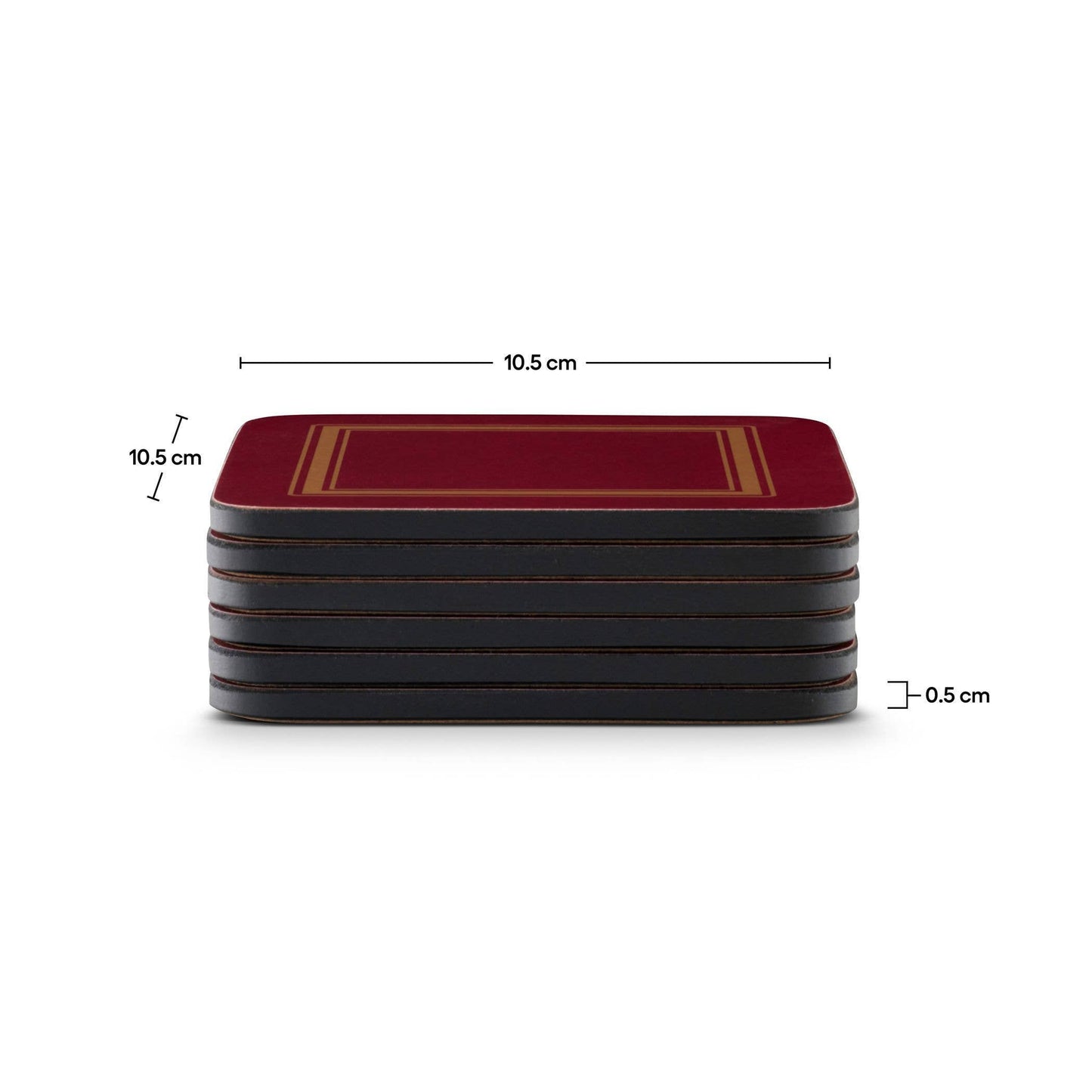 CLASSIC COASTERS SET OF 6 - BURGUNDY: MDF, CORK BACKED / CLASSIC BURGUNDY