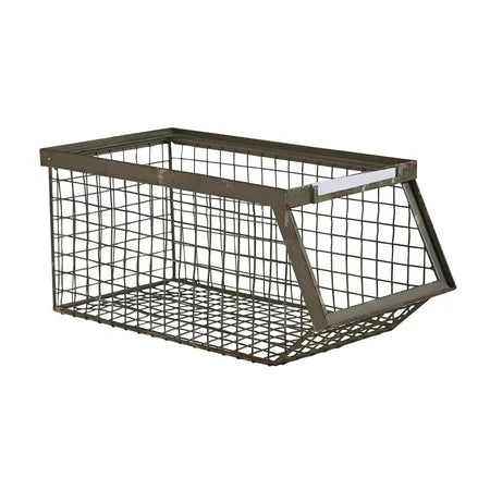 STACKABLE WIRE STORAGE BASKET