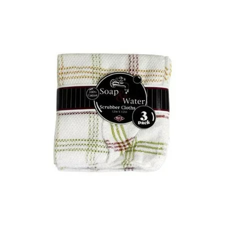 COTTON SCRUBBER CLOTH 3PK MULTI CITRUS