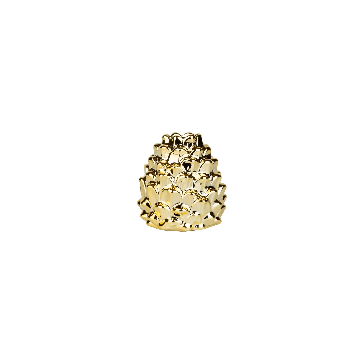 CERAMIC GOLD PINECONE TAPER HOLDER