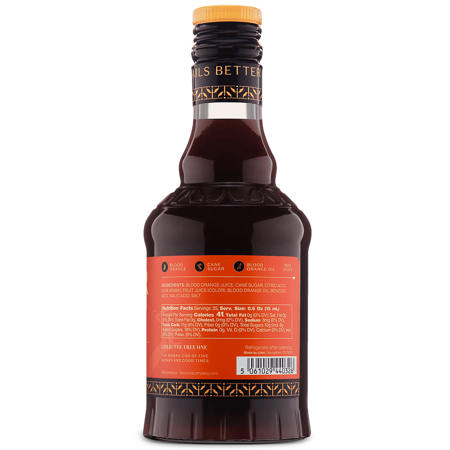 BLOOD ORANGE CORDIAL 375 ML