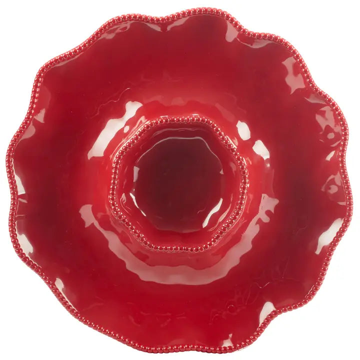 MELAMINE CHIP & DIP PERLETTE RED