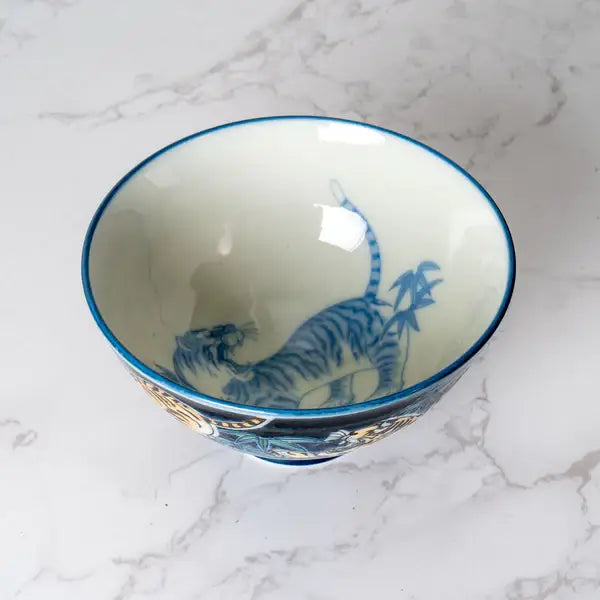 Tiger Design Rice Bowl Navy