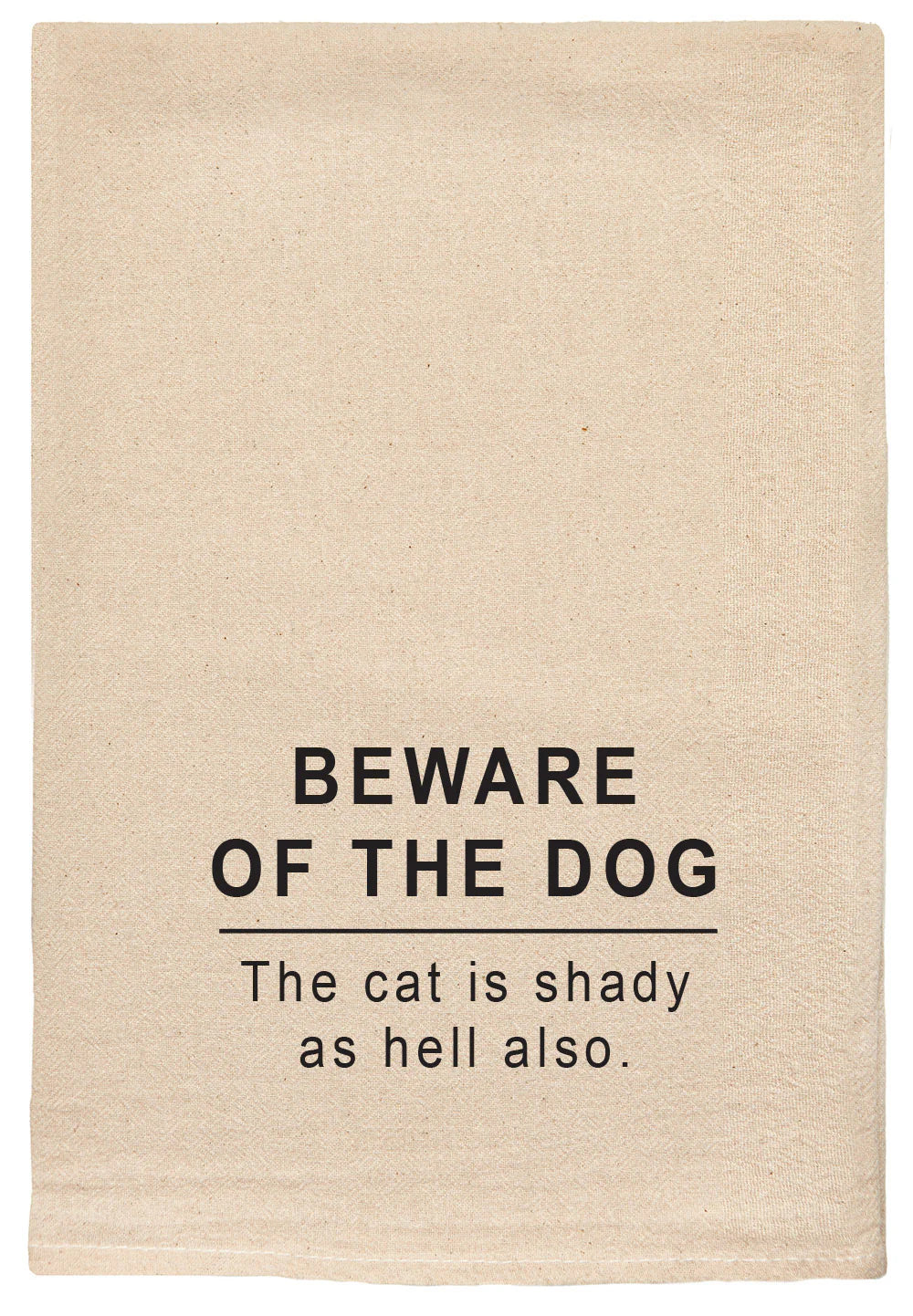 BEWARE DOG FUNNY NATURAL TOWEL