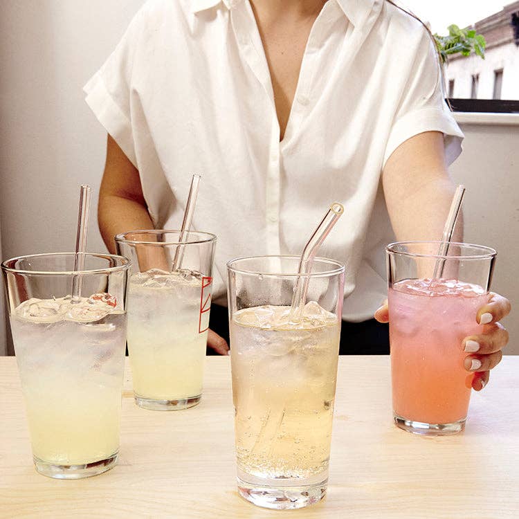CLEAR REUSABLE GLASS STRAWS