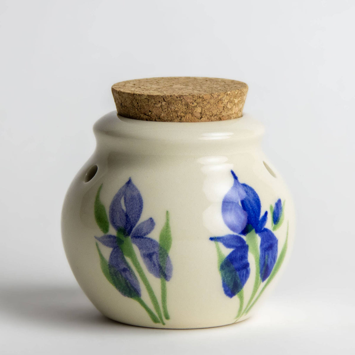 Garlic Keeper / Storage Jar: Field of Iris