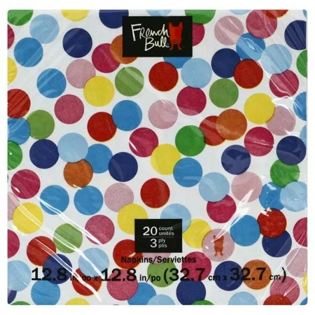 LUNCHEON NAPKINS BDAY DOTS 20 CT