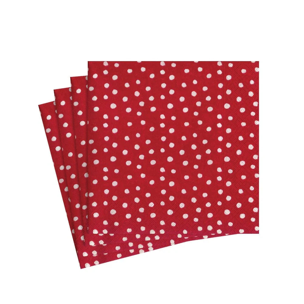 COCKTAIL NAPKIN SMALL DOTS RED