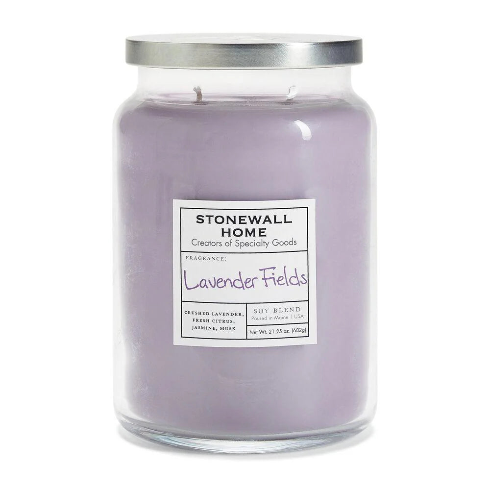 LAVENDER FIELDS LARGE APOTHECARY JAR CANDLE 21.25 OZ 2 WICK