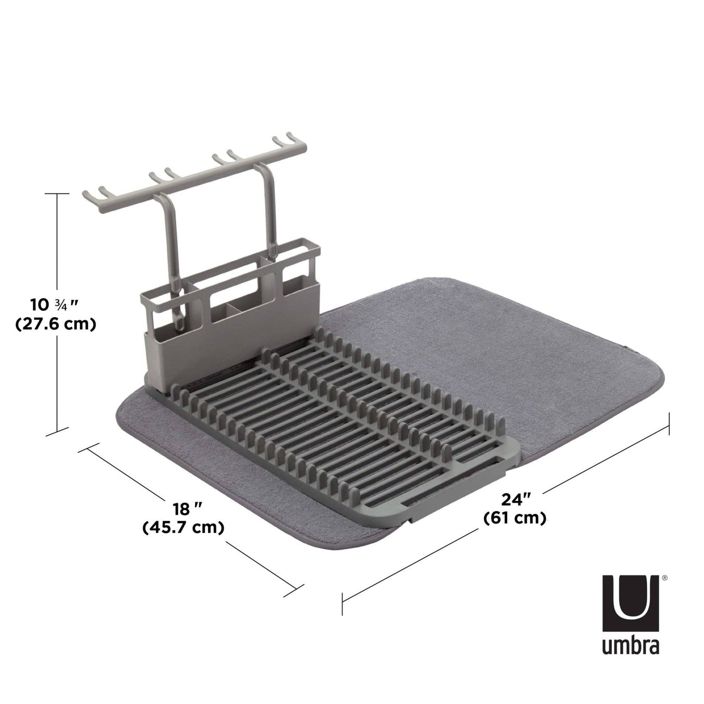 UDRY DISH RACK & UTENSIL CADDY WITH MAT