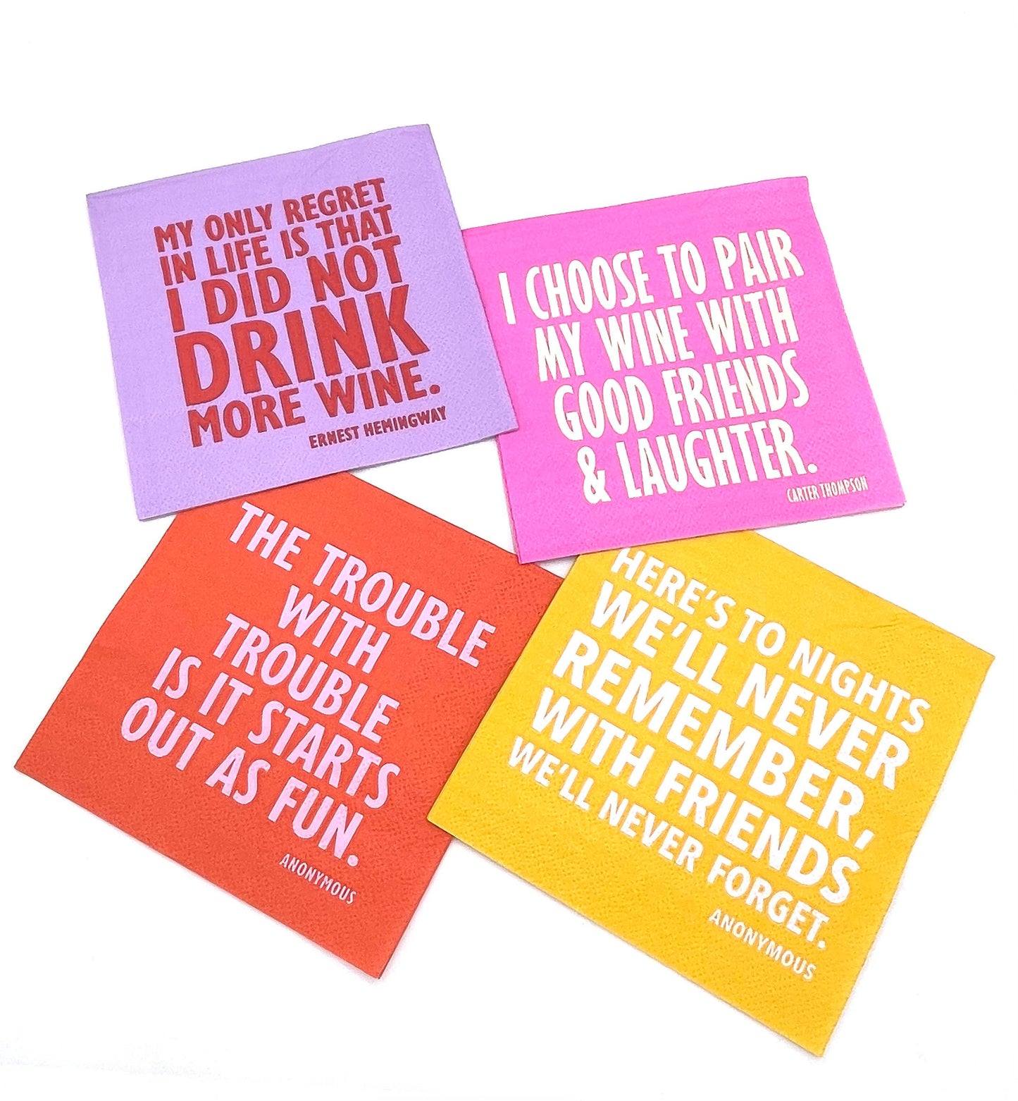 PARTY COCKTAIL FUNNY NAPKINS-TO NIGHTS WE'LL NEVER REMEMBER