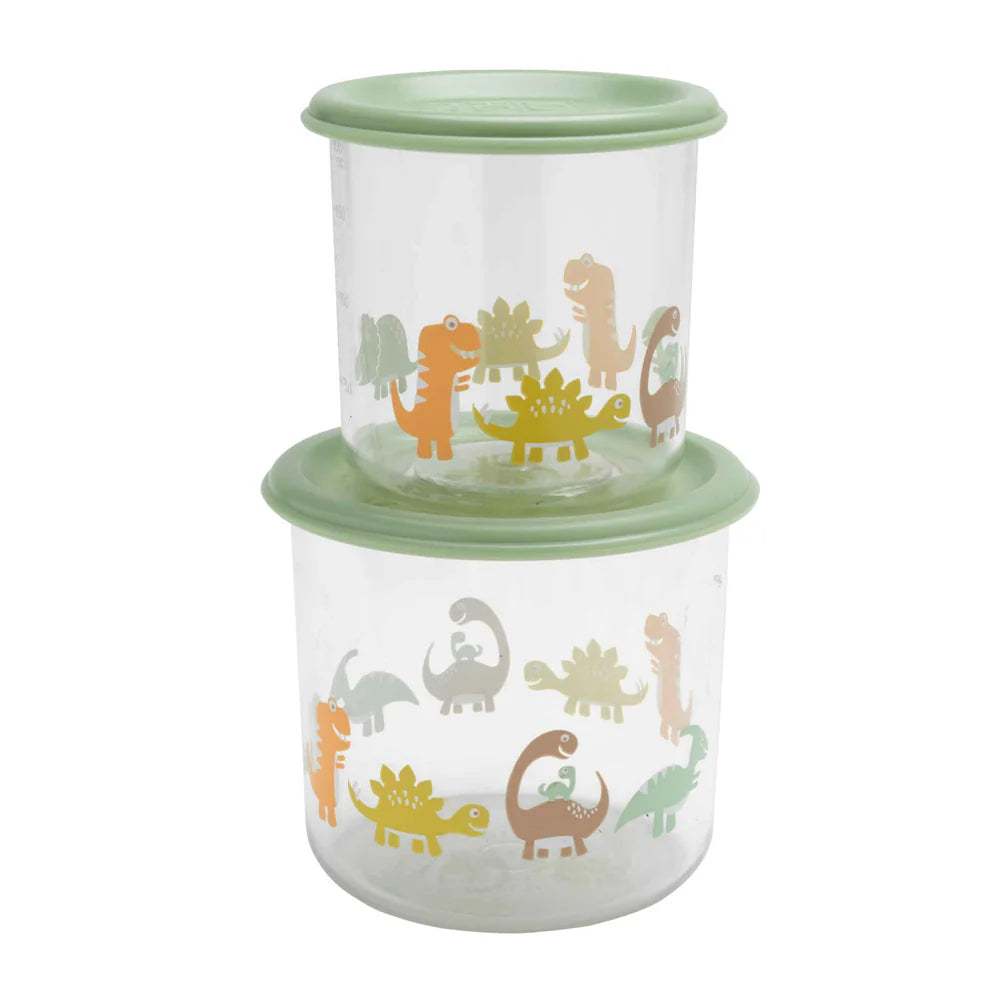 GOODLUNCH SNACK SET 2LRG DINOSAUR