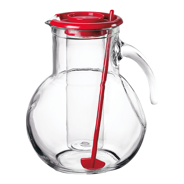 KUFRA GLASS JUG W/LID & ICE TUBE WHITE67.75OZ