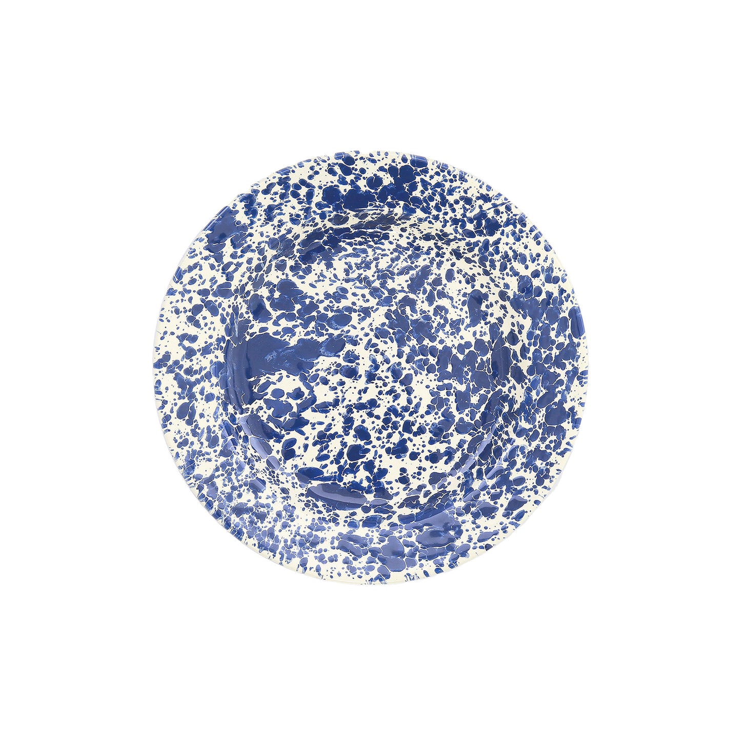 ENAMEL DINNER PLATE DARK BLU SPLATTER