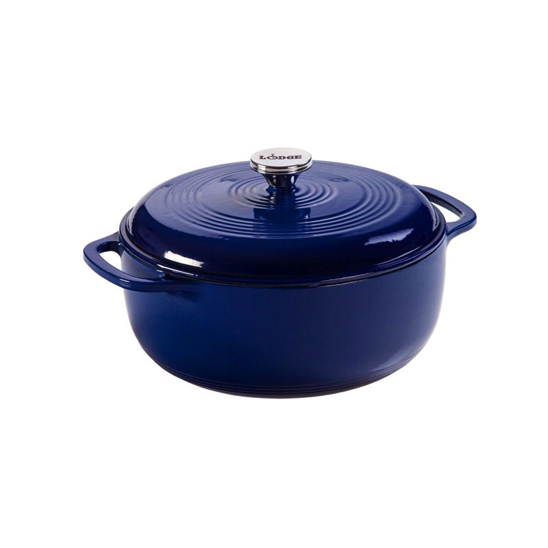 LODGE ENAMELED CAST IRON DUTCH OVEN 6 QT INDIGO