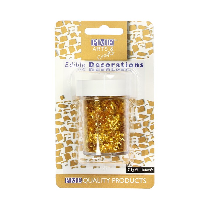 EDIBLE GLITTER FLAKES GOLD