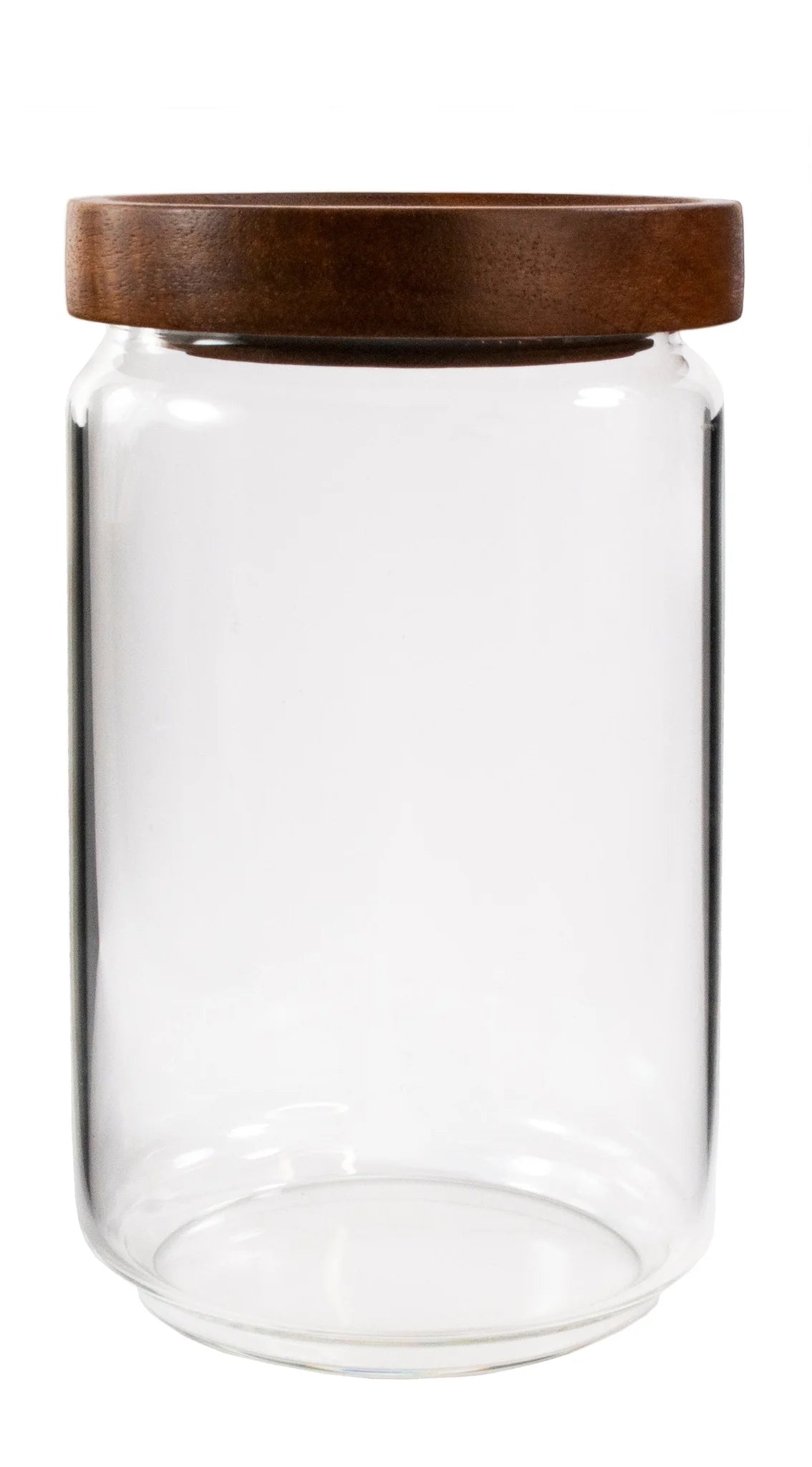 BEVELED GLASS CANISTER WITH WOOD LID 24OZ