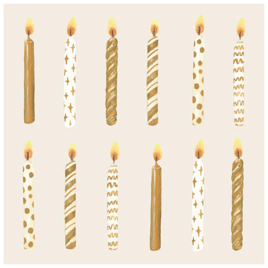 PAPER COCKTAIL NAPKIN GOLD CANDLES
