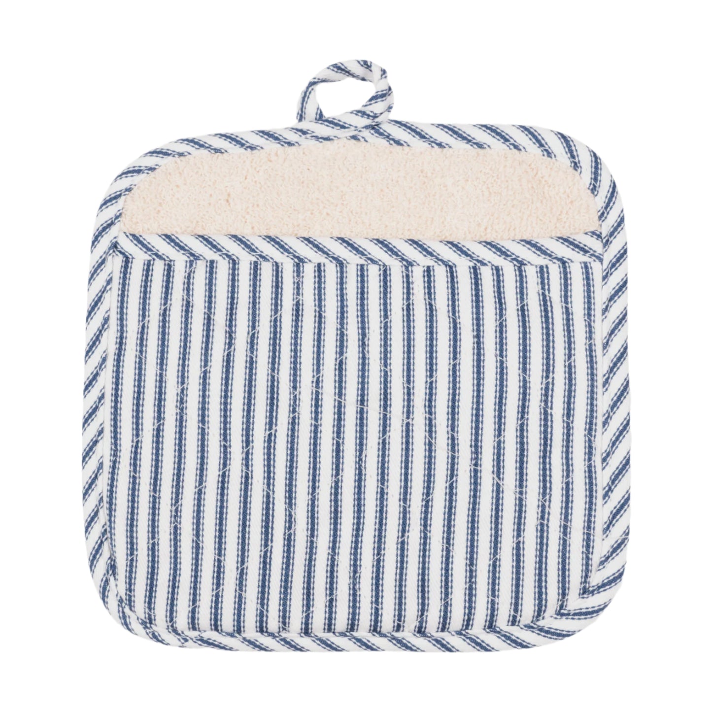 METRO STRIPE TERRY LINED POT MITT BLUE