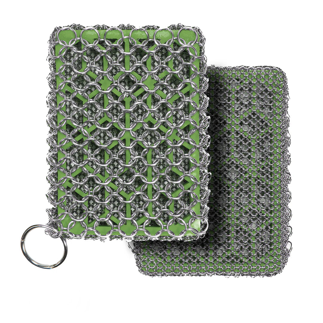 KNAPP CHAINMAIL COMBO SCRUBBER W/SILICONE CORE LIME