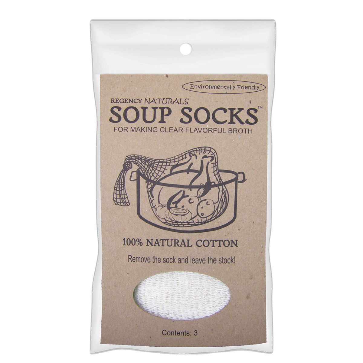 NATURAL COTTON SOUP SOCK SET OF 3