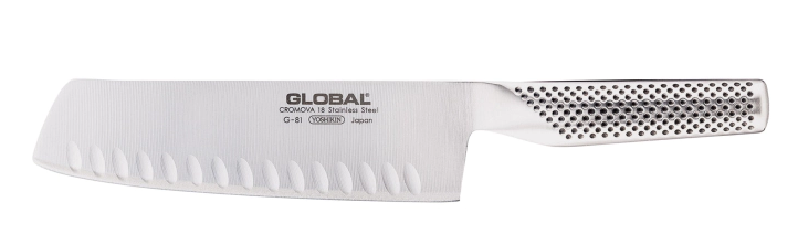 GLOBAL CLASSIC NAKIRI VEGETABLE HOLLOW EDGE KNIFE 7"