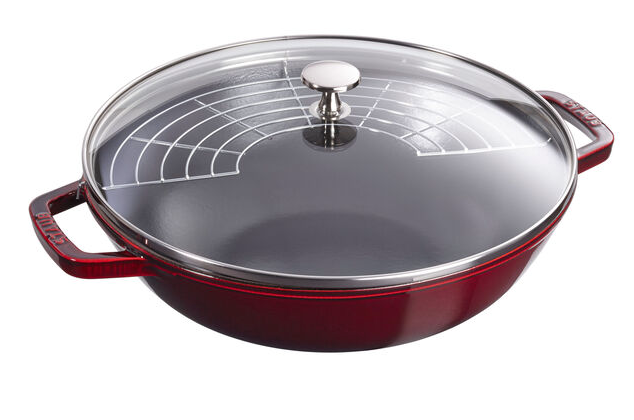 STAUB PERFECT PAN 4.5 QT 12" W/GLASS LID GRENADINE