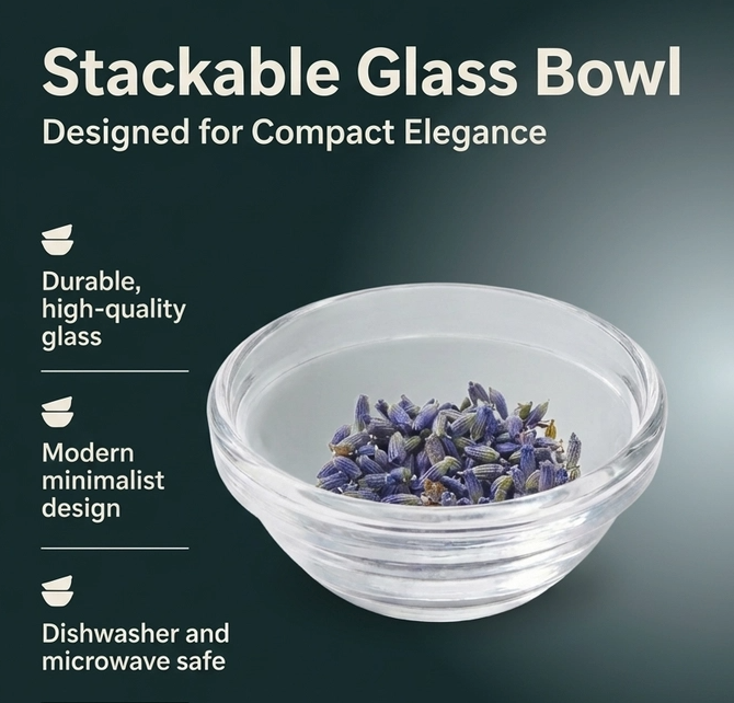 Stackable Glass Bowl 3.5" (single)