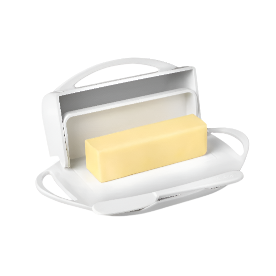 BUTTER DISH NO MESS WHITE