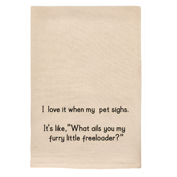 PET SIGHS FUNNY NATURAL TOWEL