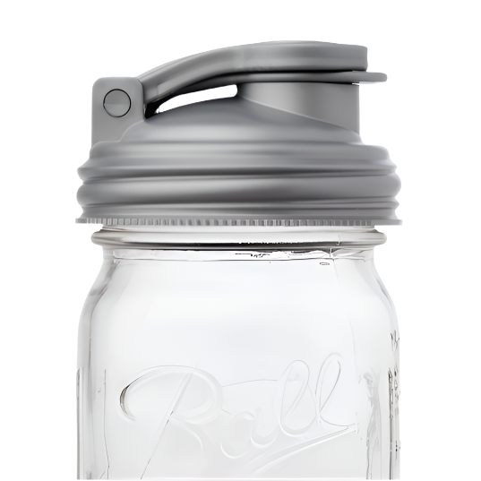 RECAP LID POUR CARRY W/LOOP WIDE MOUTH- SILVER
