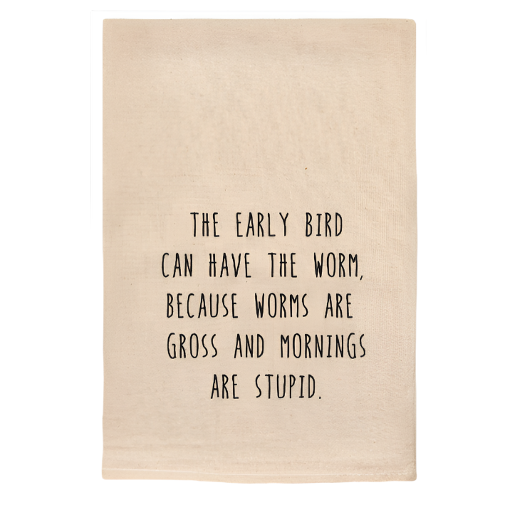 EARLY BIRD FUNNY NATURAL TOWEL