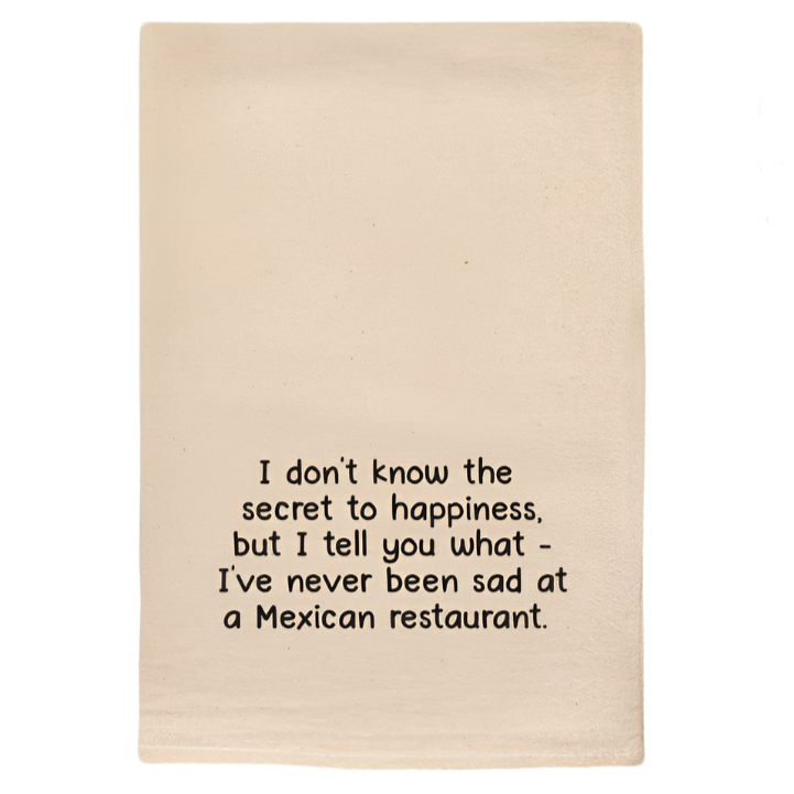 SECRET TO HAPPINESS FUNNY NATURAL TOWEL