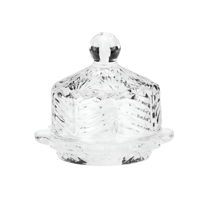 ELOISE GLASS BUTTER DISH 3.5"