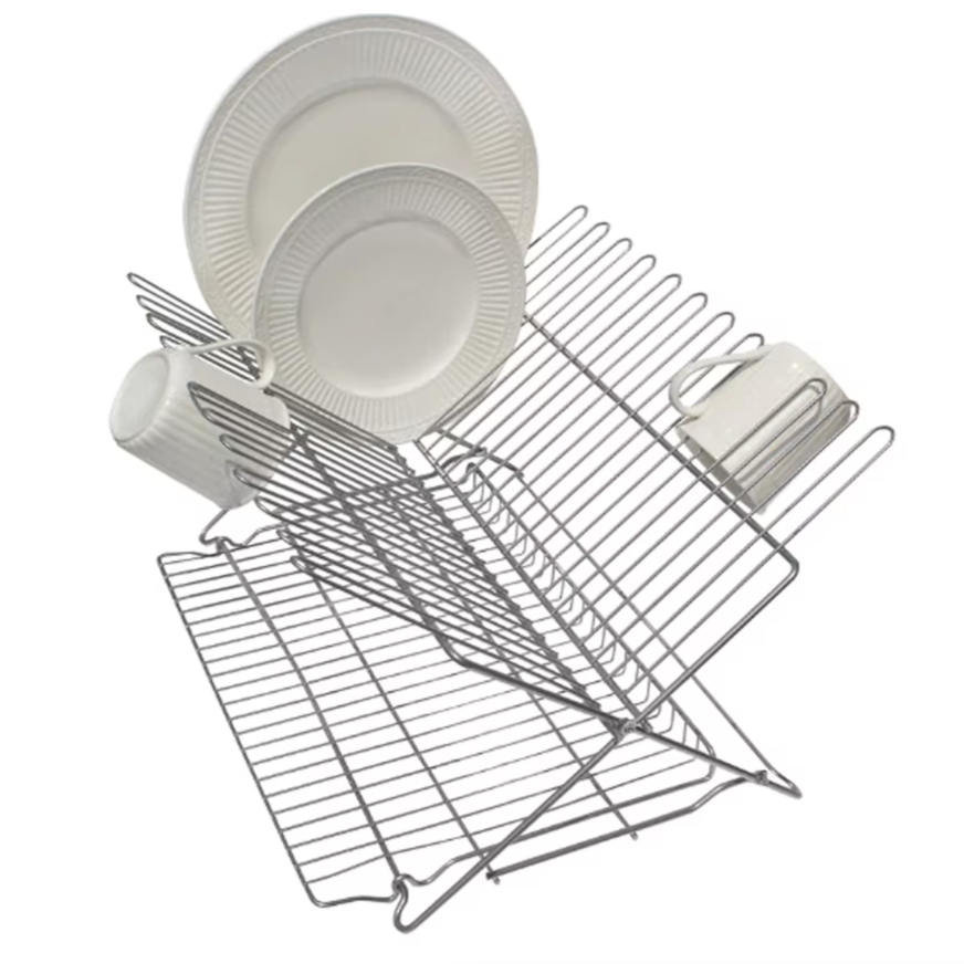 JR FOLDING DISH RACK METALLIC