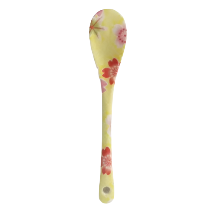 FLORAL DESSERT SPOON YELLOW