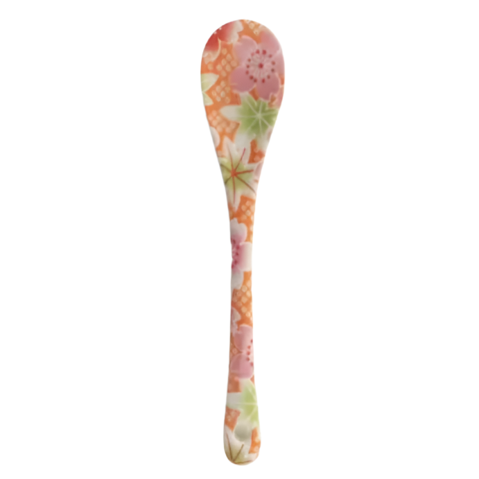 FLORAL DESSERT SPOON CORAL