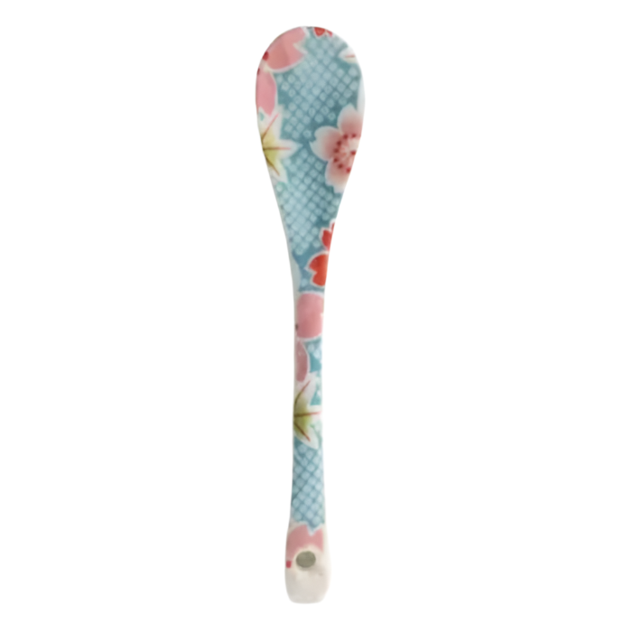 FLORAL DESSERT SPOON SKY BLUE
