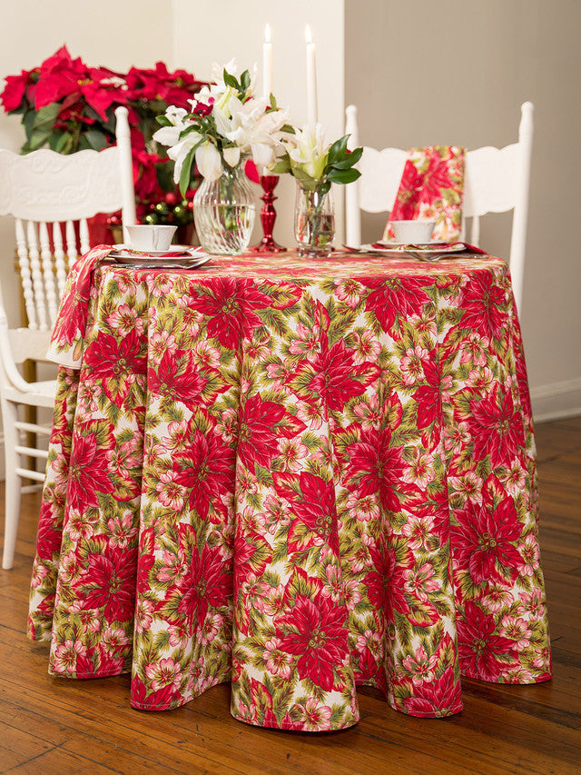 APRIL CORNELL TABLECLOTH POINSETTIA 54X54