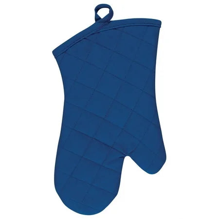 SOLID TERRY LINED OVEN MITT BLUE
