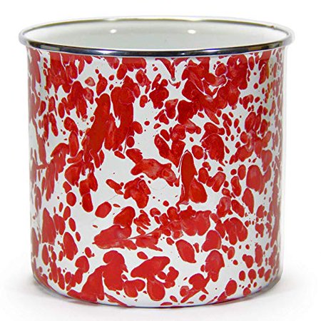 UTENSIL CROCK RED SWIRL