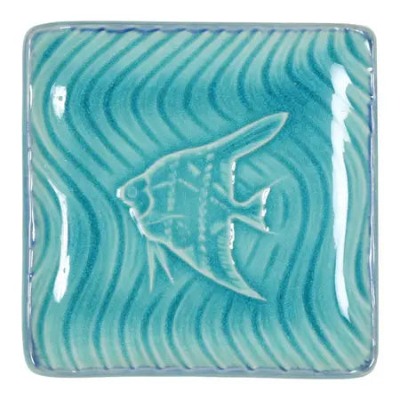 ASIAN FISH PLATE BLUE