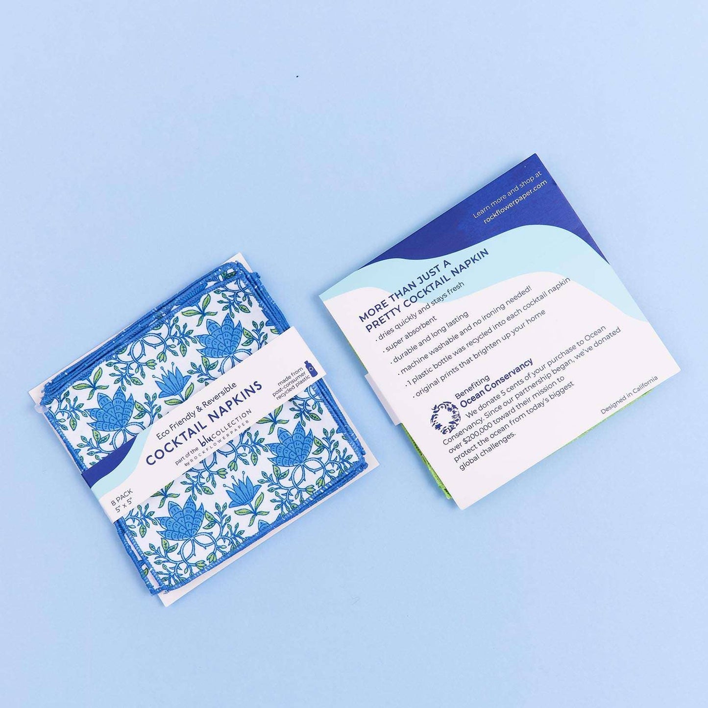 TILLY & FIFER REUSABLE COCKTAIL NAPKINS SET/8