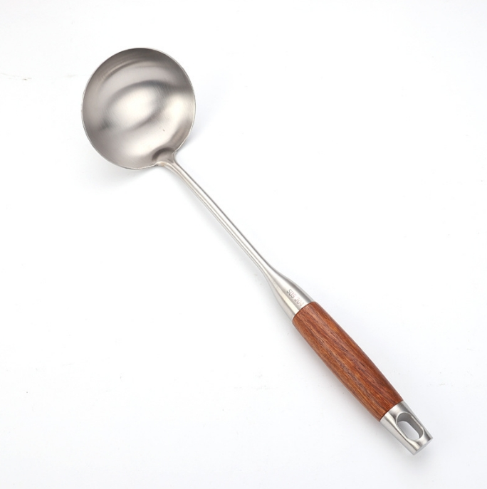 LADLE WITH WOOD HANDLE