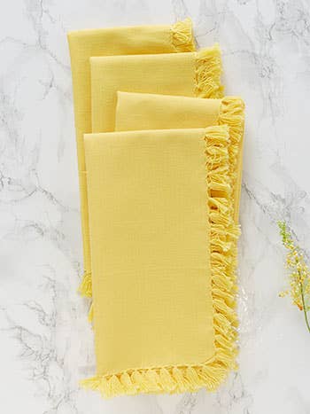 APRIL CORNELL ESSENTIAL NAPKINS SET OF 4 YELLOW