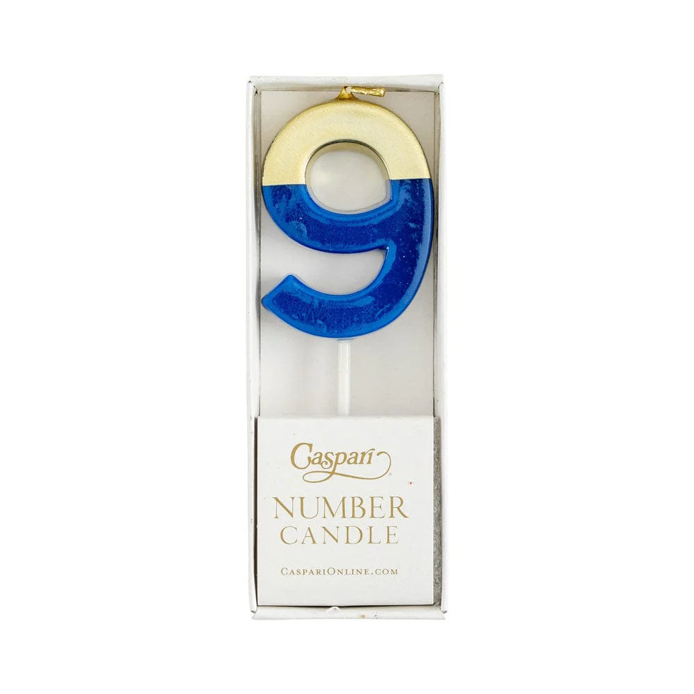NUMBER CANDLE 9 ROYAL/GOLD
